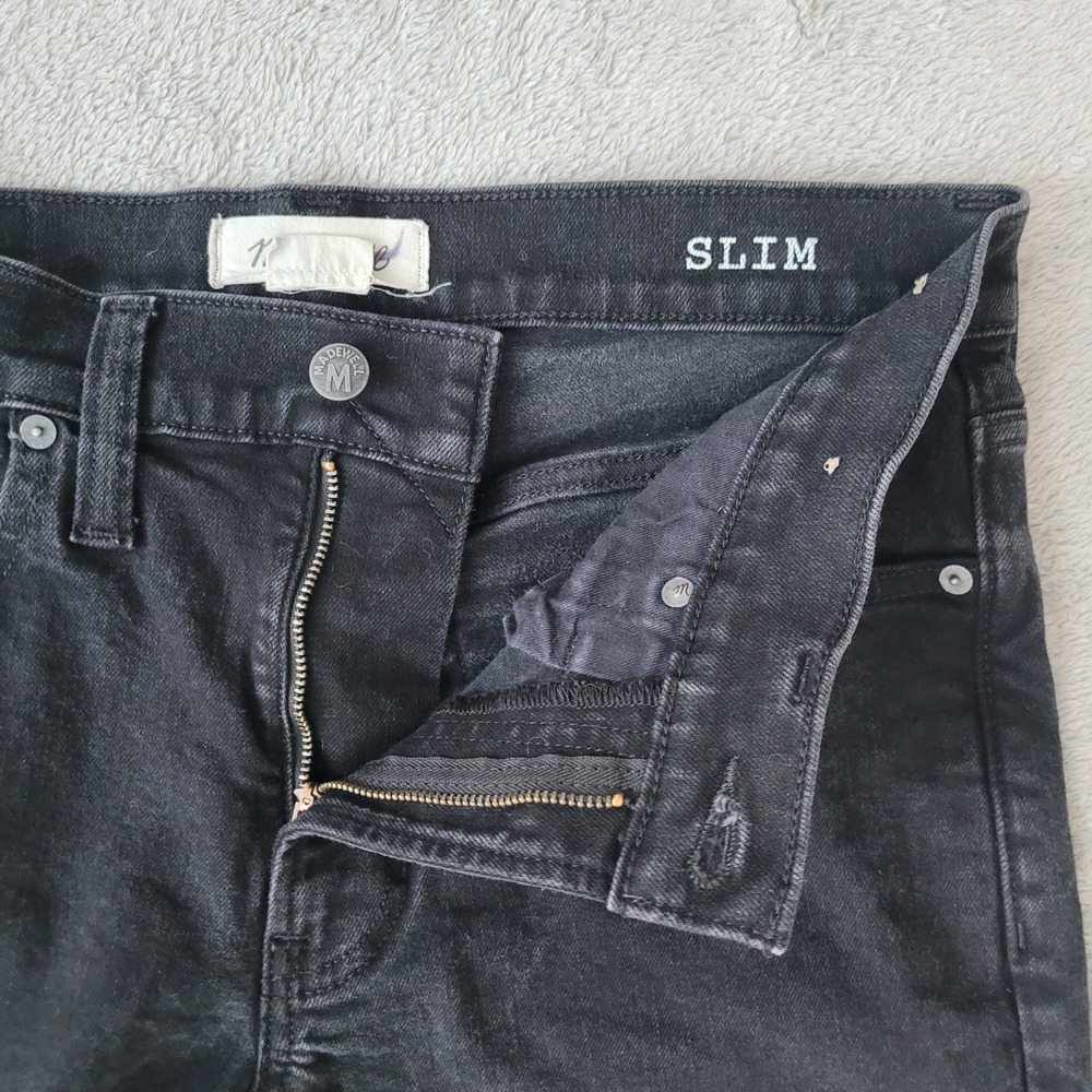 Madewell 32 X 32 black slim‎ denim jeans classic basics grunge goth alternative - Picture 14 of 16